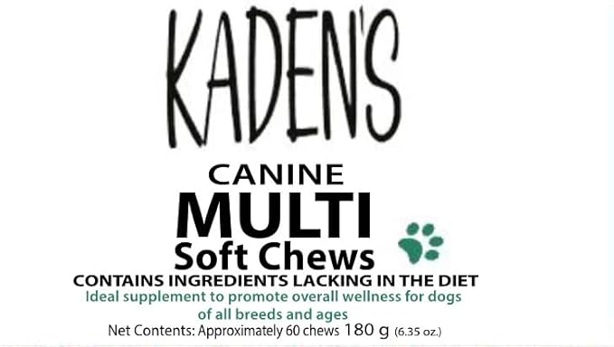 Kaden’s Canine Dog Multivitamin Chews – Daily Dog Vitamins, Multi Soft Chews, Dog Multivitamin Supplement, 60 Chews, 6.35 oz