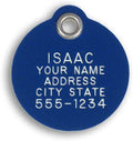 LuckyPet Plastic Pet ID Tags - Dog Personalized IDs - Durable Engraved Name Noiseless Tag - Suitable for Dogs and Cats - Outlasts Most Aluminum Tags - Large, Blue Round
