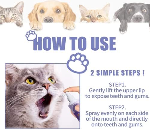 Pet Clean Teeth Spray, 2026 New Formula for Dogs Cats, No Brushing Required, Freshens Breath, Prevents Plaque Tartar, Natural Oral Care Spray (2pc)