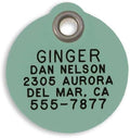 LuckyPet Plastic Pet ID Tags - Dog Personalized IDs - Durable Engraved Name Noiseless Tag - Suitable for Dogs and Cats - Outlasts Most Aluminum Tags - Medium, Mint Round