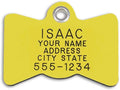 LuckyPet Plastic Pet ID Tags - Dog Personalized IDs - Durable Engraved Name Noiseless Tag - Suitable for Dogs and Cats - Outlasts Most Aluminum Tags - Large, Yellow Bowtie