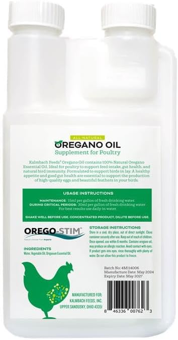 Oregano Oil Supplement for Poultry, 16 oz Bottle