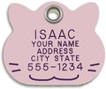 LuckyPet Plastic Pet ID Tags - Dog Personalized IDs - Durable Engraved Name Noiseless Tag - Suitable for Dogs and Cats - Outlasts Most Aluminum Tags - Large, Pink Cat