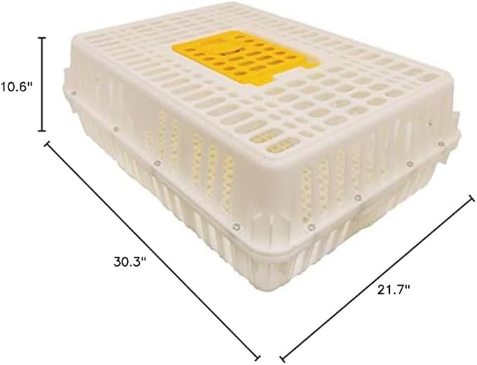 Stromberg's Poultry Transport Crate, Secure Chicken Carrier for Safe Bird Travel and Storage, Ventilated Outdoor Plastic Cage with Hinged Loading Door for 4 to 6 Backyard Chickens or 2-4 Pheasants
