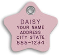 LuckyPet Plastic Pet ID Tags - Dog Personalized IDs - Durable Engraved Name Noiseless Tag - Suitable for Dogs and Cats - Outlasts Most Aluminum Tags - Medium, Pink Star