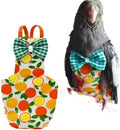 Bird Flight Suit Diapers for Monk Parakeets, Cockatiels - Parrot Clothes, Training Nappy Suit Liners (Large, Orange)