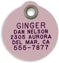 LuckyPet Plastic Pet ID Tags - Dog Personalized IDs - Durable Engraved Name Noiseless Tag - Suitable for Dogs and Cats - Outlasts Most Aluminum Tags - Medium, Pink Round