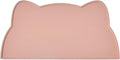 Cat Food Mat, Silicone Non Slip Dog Bowl Mat Waterproof Cat Feeding Mat Stop Food Spills and Water Messes Out to Floor Pet Food Mat (Tea Rose, 17" x 10")