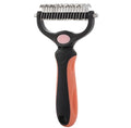 Pet Grooming combs - Double-Sided Deshedding Dematting Tool, Undercoat Rake for Dogs & Cats, Extra-Wide Dog Grooming Brush & Deshedder Comb for Long Hair (Orange, Large)