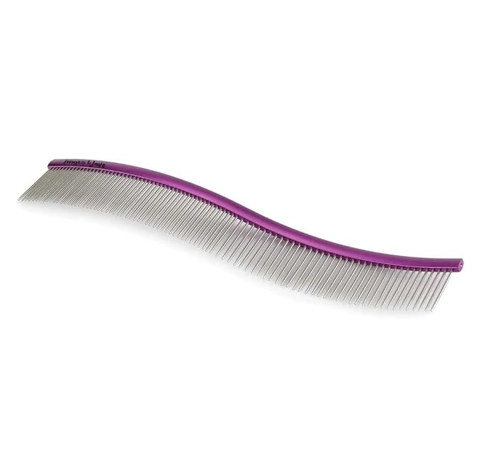 Dog and Cat Grooming Combs Contour Custom Coat Fur Finishing Shape Fluff Style and Primp (9.5 inch Wave Comb)