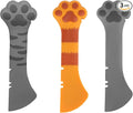 Tinoaly 3 Pcs Dog Cat Food Spoon, Adorable Paw Spoon for Wet Food Silicone Can Opener Multifunctional Pet Spatula Scoop Mixing Spoons for Cat Dog Supplies (Orange, Grey & Dark Grey)