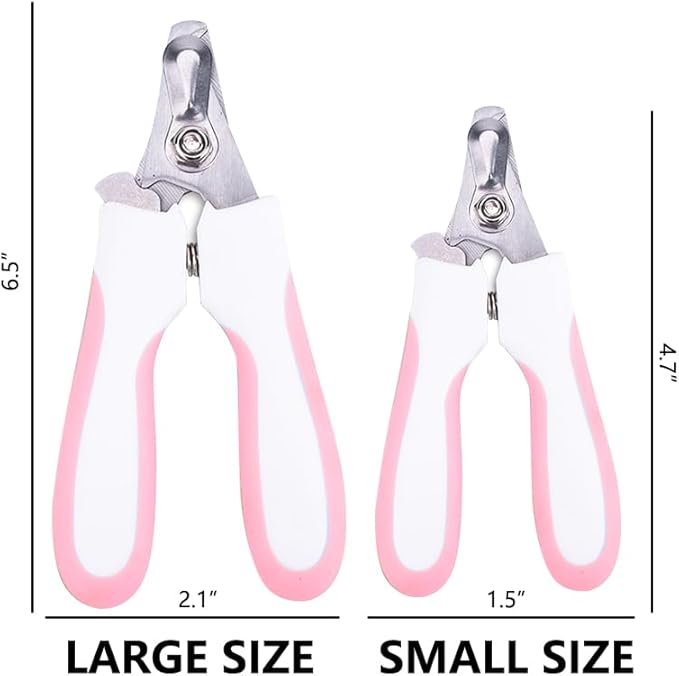 Kimono Art Dog & Cat Pets Nail Trimmers and Clippers, Professional Claw Care Grooming Tool for Pets, Avoid Over Cutting Bloodlines, Pink, for Large and Medium Dogs