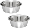 Stainless Steel Dog Bowl 2-Pack Metal Food and Water Dish (8.1" inch Outer Diameter) Pet Feeder Replacement Bowls Dishwasher Safe, Easy to Clean (7 Cups)