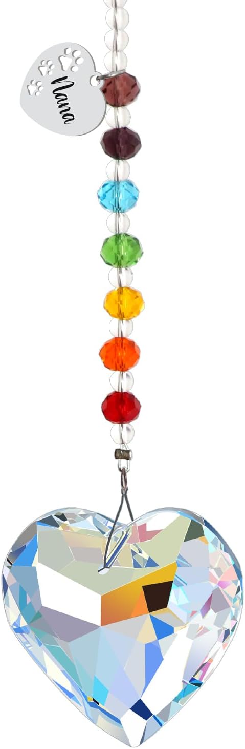 Rainbow Bridge Pets Personalized Crystal Light Catcher Cat/Dog Keepsake Pet Loss Sympathy Gift (Heart)