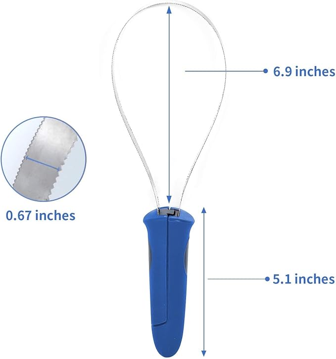 Dual-Sided Shedding Blade with Stainless Steel Blade De-Shedding Tool for All Dog Coat Types- Soft Touch Grip (Blue)