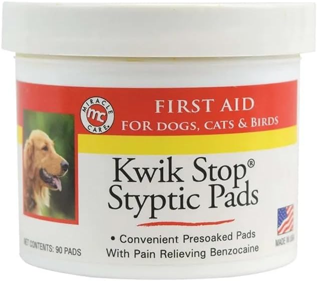 Styptic Kwik Stop Dog Cat Bird Ferret Helps Stop Bleeding Fast Powder Gel Pads or Swabs (1/2 oz Powder)