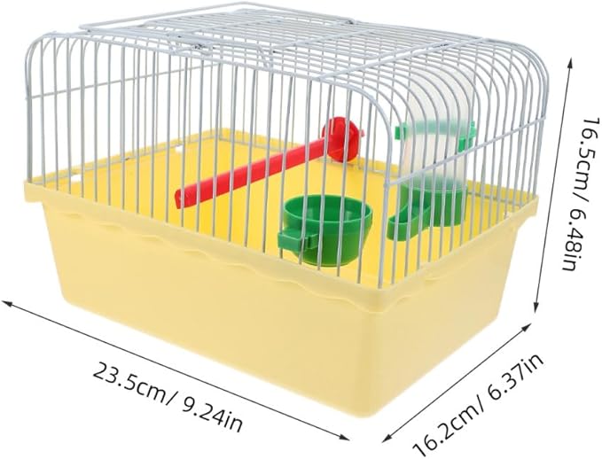 Toddmomy Portable Bird Cage with Waterer Food Box and Perch Lightweight Spacious Travel Bird Carrier for Parakeets Lovebirds 9.25X6.49X6.37 Inch