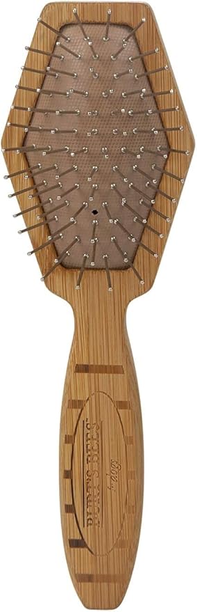 Burt's Bees for Pets Double Sided Pin & Hemp Bristle Dog Brush - Best All-Purpose Dog Brush to Reduce Shedding - For Long & Short Haired Large Dogs, Bamboo (Pack of 2)