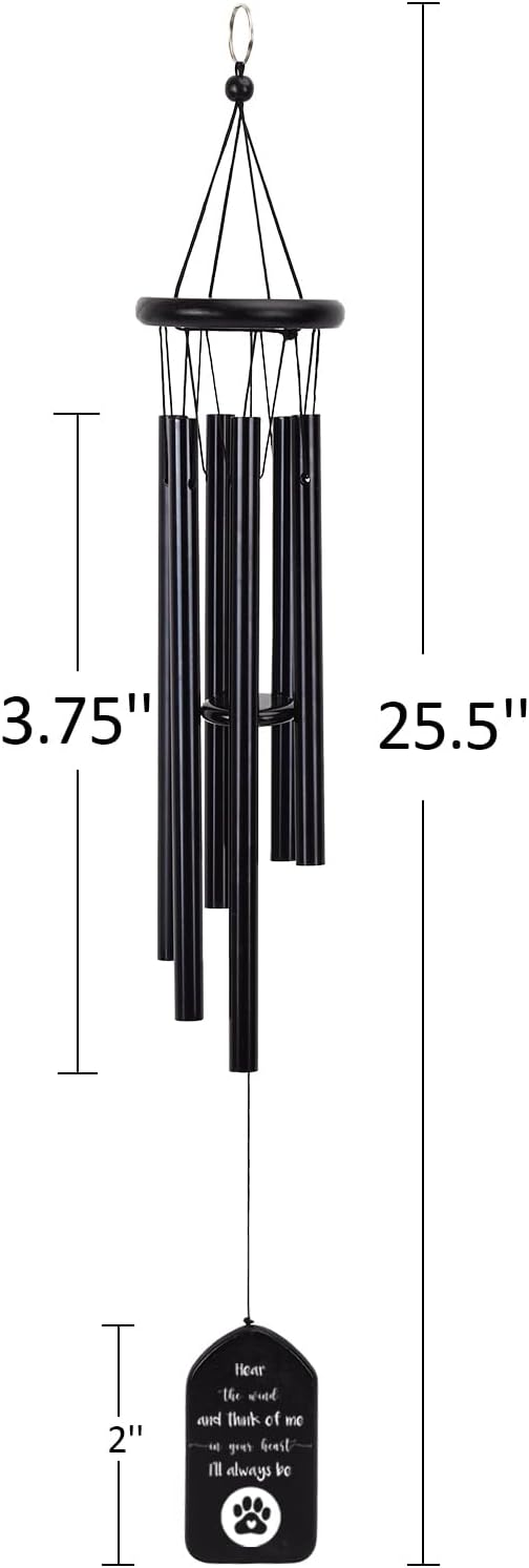 Pet Memorial Wind Chime - Cat Dog Memorial Gifts for Loss of Dog Sympathy Gift, Dog Bereavement Gifts Wind Chimes, Dog Remembrance for Dog Passing Away, in Memory of Dog