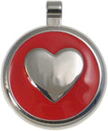LuckyPet Heart Jewelry Pet ID Tag for Cats and Dogs, Personalized Engraving on The Back Side, Small Red Heart