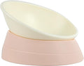 Bulldog Bowl Anti-Slip Dog Cat Dish Detachable Rubber Dog Bowl Pet Sterile Tilted Pet Feeder Slope Base (Lightpink, 3.5 Cup (Medium/Large Dog))