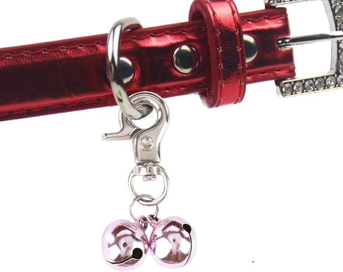 EXPAWLORER Pet Bells for Dog Cat Collar Charm - 2 Pack Cat Collar Accessories Bells Loud, Pet Jingle Ornament Training Pendant Neck Decoration, Tracker for Saving Birds, Pink