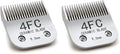 Docal 2 Pack 4FC Pet Dog Grooming Detachable Blades, Compatible with Size-4FC Cut Length 3/8"(9.5mm), Most A5, KM Series Clippers,Made of Ceramic Blade & Stainless Steel Blade