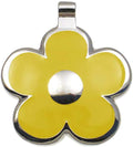 LuckyPet Flower Jewelry Pet ID Tag for Dogs and Cats, Easy to Read Personalized Engraving on Back Side, Large, Yellow