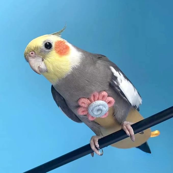 Bird Diaper Harness Flight Suit Clothes with Flying Leash for Parrots Cockatiel Pet Birds, Parrot Clothes, Bird Training Nappy Suit Liners Clothes (Small,Yellow)