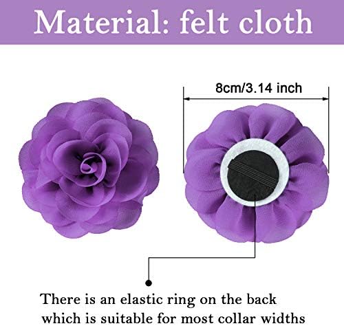 WILLBOND 8 Pieces Dog Flowers Collar Pet Charms Flower 8 cm Cat Pet Bow Tie for Puppy Dog Collar Grooming Accessories (Assorted Color)