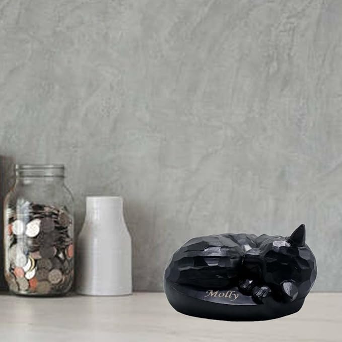 Personalized Pet Urns for Cat Ashes, Resin Pet Cat Memorial Cremation Urns, Cat Memorial Gift, Engraved with Name