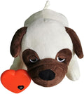 HonourHope Dog Heartbeat Toy for Anxiety Relief, Soft Plush Toy Pet Calming Puppy Behavioral Training Aid Pet Companion Pillow for Puppy Cat Kitty - Pug Dog