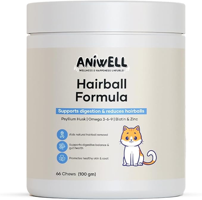 Hairball Formula – Hairball Management for Cats | with Omega-3s, Biotin & Sunflower Lecithin | Supports Digestive & Coat Health (Pack of 2)