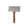 Tauro Pro Line Wooden Brush with Metal Rim for Dogs & Cats, Stainless Steel Pins for Undercoat Removal & Dematting, Grooming Tool for All Coat Types, Ideal for Golden Retrievers, Large Size (L)