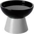 LoeJan Elevated Cat Food and Water Bowls Set, Extra Wide and Raised Ceramic Feeder, Anti-Vomit Whisker-Free Pressure Feeding Bowl for Kittens Adult Small Dogs (Black)