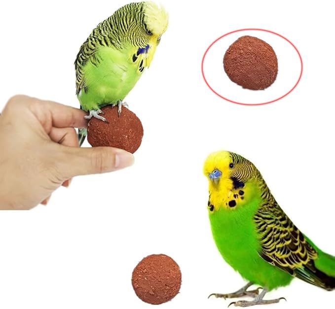 4 Pack Bird Mineral Block Natural Formula Clay Ball Bird Beak Grinding Stone Rock Blocks Calcium Supplement Parrot Chewing Toys for Parakeets Quaker Senegal Conure Budgies Cockatiel Greys