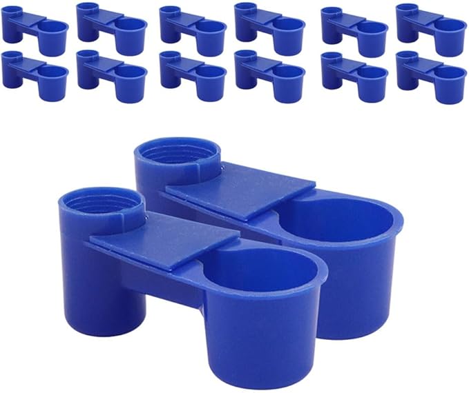 Automatic Bird Drinker Cups 12pcs Pigeon Water Bottle Feeder for Cage(Blue)