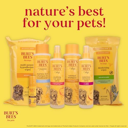 Burt’s Bees for Pets Hypoallergenic Cat Shampoo with Shea Butter and Honey, Gentle Kitten Shampoo for Indoor Cats with Dry or Sensitive Skin, Cat Bathing Supplies, 10 Fl Oz - 6 Pack