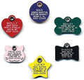 LuckyPet Plastic Pet ID Tags - Dog Personalized IDs - Durable Engraved Name Noiseless Tag - Suitable for Dogs and Cats - Outlasts Most Aluminum Tags - Large, Purple Bone