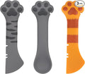 TOYMIS 3pcs Dog Cat Food Spoon, Cute Spoon for Wet Food Silicone Can Opener Multifunctional Pet Spatula Scoop Mixing Spoons for Cat Dog Supplies (Gray, Yellow, Dark Gray)