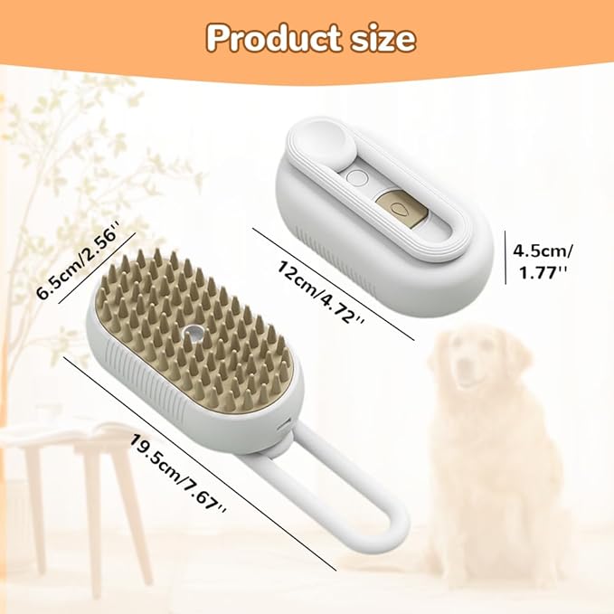 Pet Steam Groomer Brush Electric,2025 Electric Cat Grooming Brush for Massaging and Cleaning Shedding Pets Hair,3 in 1 Pets Steam Brushes Hair Removal Comb for Cats Dogs (2PCS)