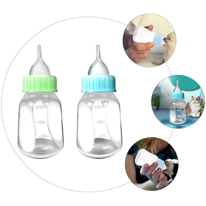 Mipcase Puppy Bottles for Nursing Set 2-Pack 4Oz Lightweight Pet Feeding Bottles Kit with Precise Scale for Hand-Feeding Puppies Kittens and Newborn Small Animals