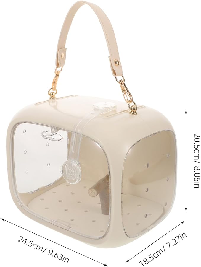 BESPORTBLE Portable Bird Carrier with Adjustable Strap and Stand, Breathable Parrot Travel Cage with Ventilation Holes, Outdoor Takeaway Cage for Small Birds and Parakeets