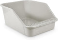 Large Cat Litter Box with High Sides,Cat Litter Pan for Indoor Big Cats,Open Top High Wall Kitty Litter Box with Low Entry for Kitten & Senior Cat,Easy to Clean,Anti-Splashing (Grey)