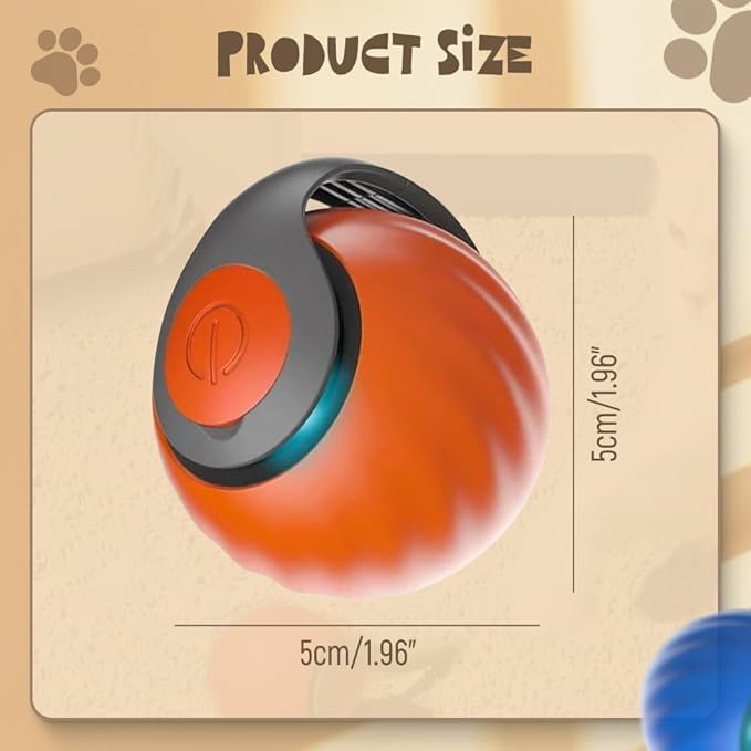 Upgrade Speedy 3.0 Tail Cat Toy, 2026 New Speedy Tail Interactive Cat Toy for Indoor Cats, USB Rechargeable Automatic Moving Smart Cat Toys Ball with Tail Two Speed Adjustment (Orange, 2PCS)