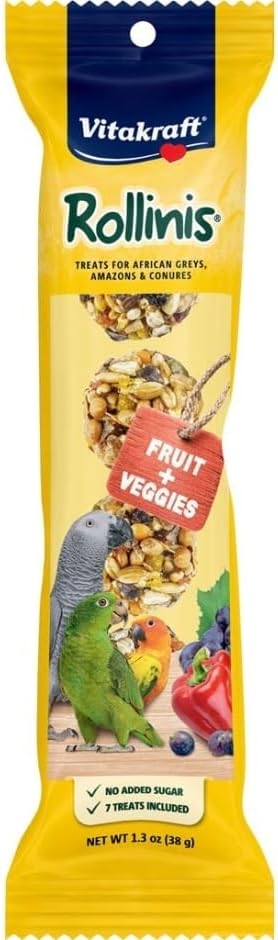 Vitakraft 27549 Rollinis Bird Treat for Parrots - Fruit & Veggies - 1.3 oz