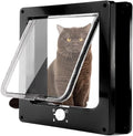 Cat Doors(Outer Size 11.6" x 10"), 4-Way Locking Cat Door for Interior Exterior Doors, Weatherproof pet Door with Magnet for Cat or Dog < 23.6 inches in Girth(Black XL)