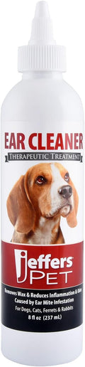 Jeffers Pet Ear Cleaning Solution for Dogs, Cats & Puppies, 8 oz – Aloe Vera Ear Wash for Wax & Odor Removal, Itchy Ear Comfort, Routine Ear Hygiene, Home Grooming, Travel Friendly Pet Care