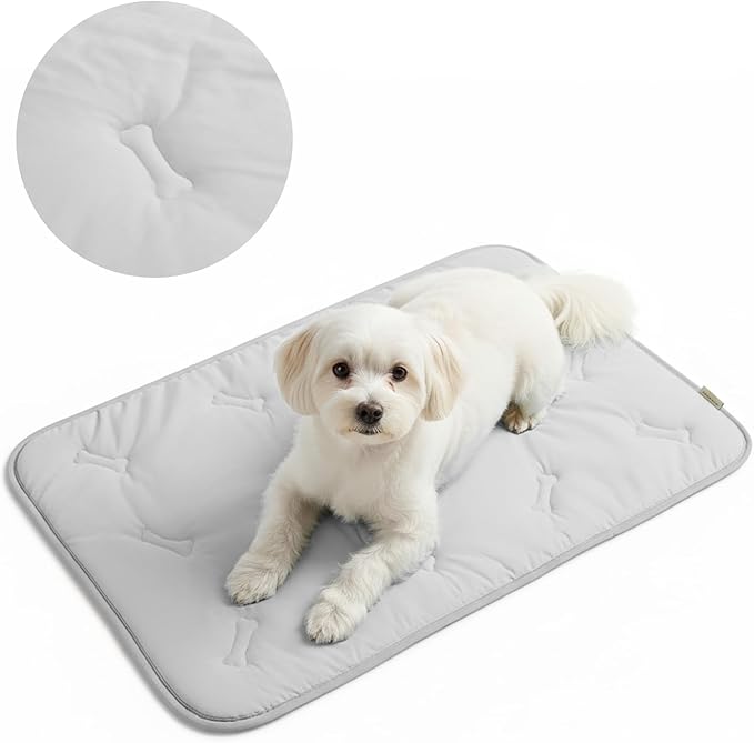 Cooling Pet Mat – 41x28.5 Dog or Cat Cool & Comfy, Soft Breathable Self-Cooling Pad, Pet-Safe, Durable, Perfect for Hot Weather, Naps, Crates, Cars, Couch, Washable, Take Anywhere, Gray