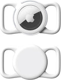 Waterproof Airtag Holder for Dog Collar, Soft Full-Body Protective Airtag Holder for Dog & Cat Collars, Ultra-Durable, Easy Installation, Lightweight Clear Airtag Case (White, Regular)
